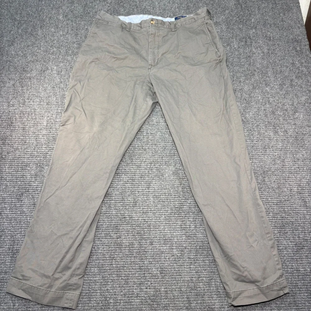 Polo Ralph Lauren Mens Stretch Straight Fit Chino Pants Gray Brown 38x32